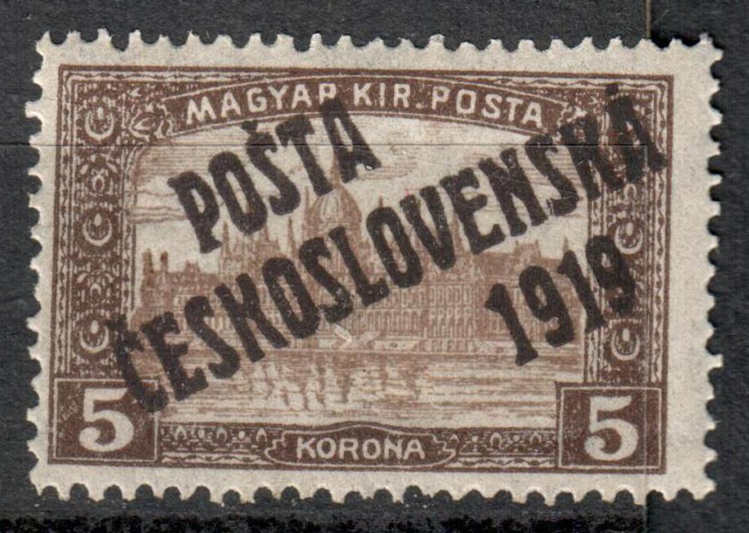 CZECHOSLOVAKIA 1919 Definitive Overprint on Hungary 5k Pale Brown and Brown. - 78878 - Mint image 0