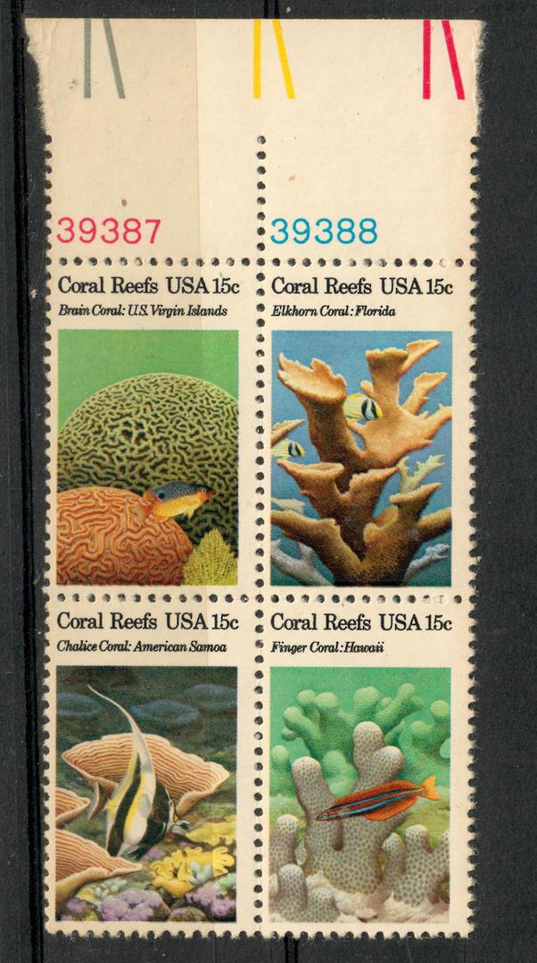 USA 1980 Coral Reefs. Block of 4. - 20915 - UHM image 0