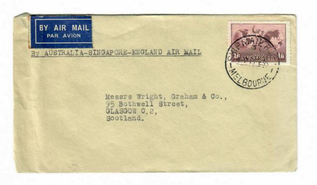 AUSTRALIA 1935 Australia-Singapore-Englsnd Airmail. - 30156 - PostalHist image 0