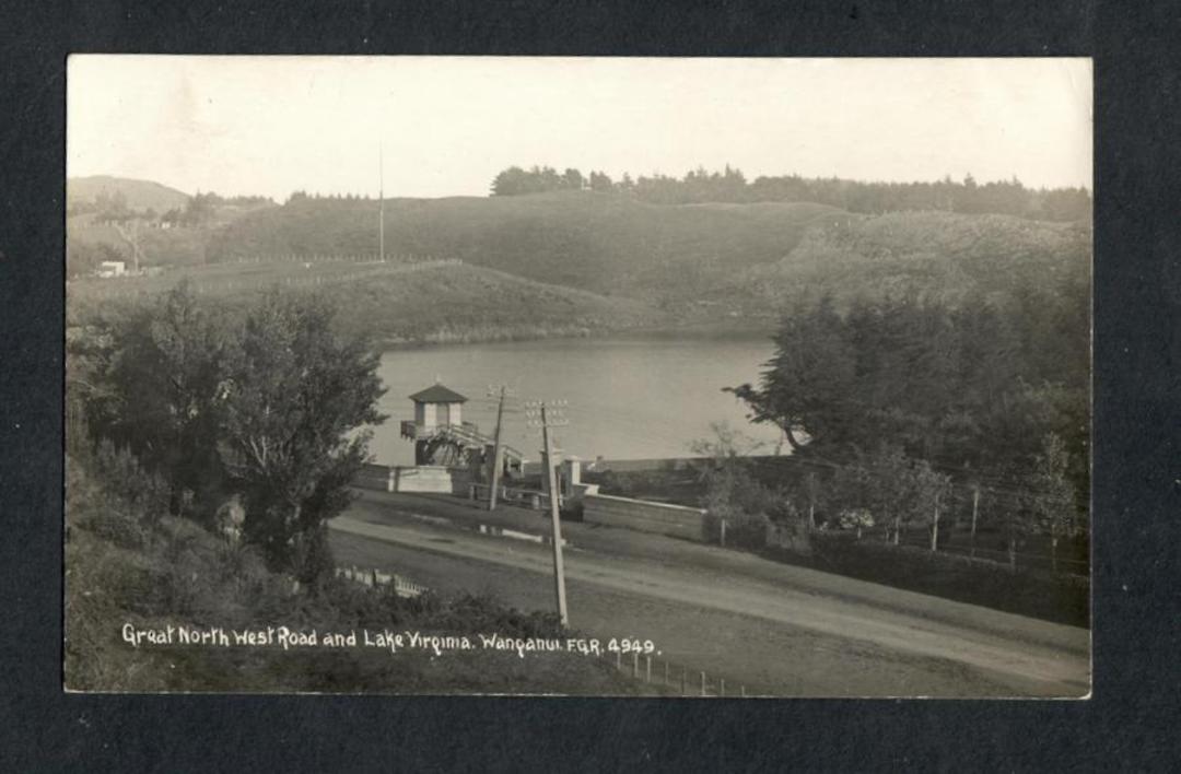 WANGANUI Great North Road and Lake Virginia. Real Photograph by Radcliffe. - 47111 - Postcard image 0