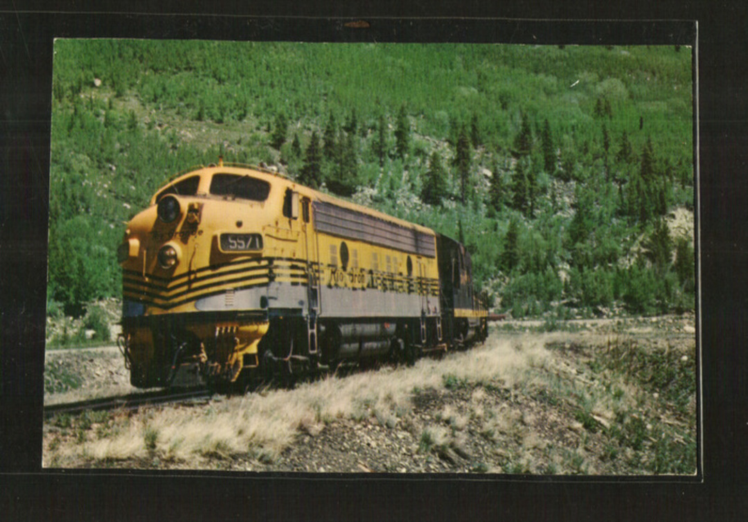 USA 1968 Coloured postcard of Rio Grande Western F7 Diesel . - 40566 - Postcard image 0