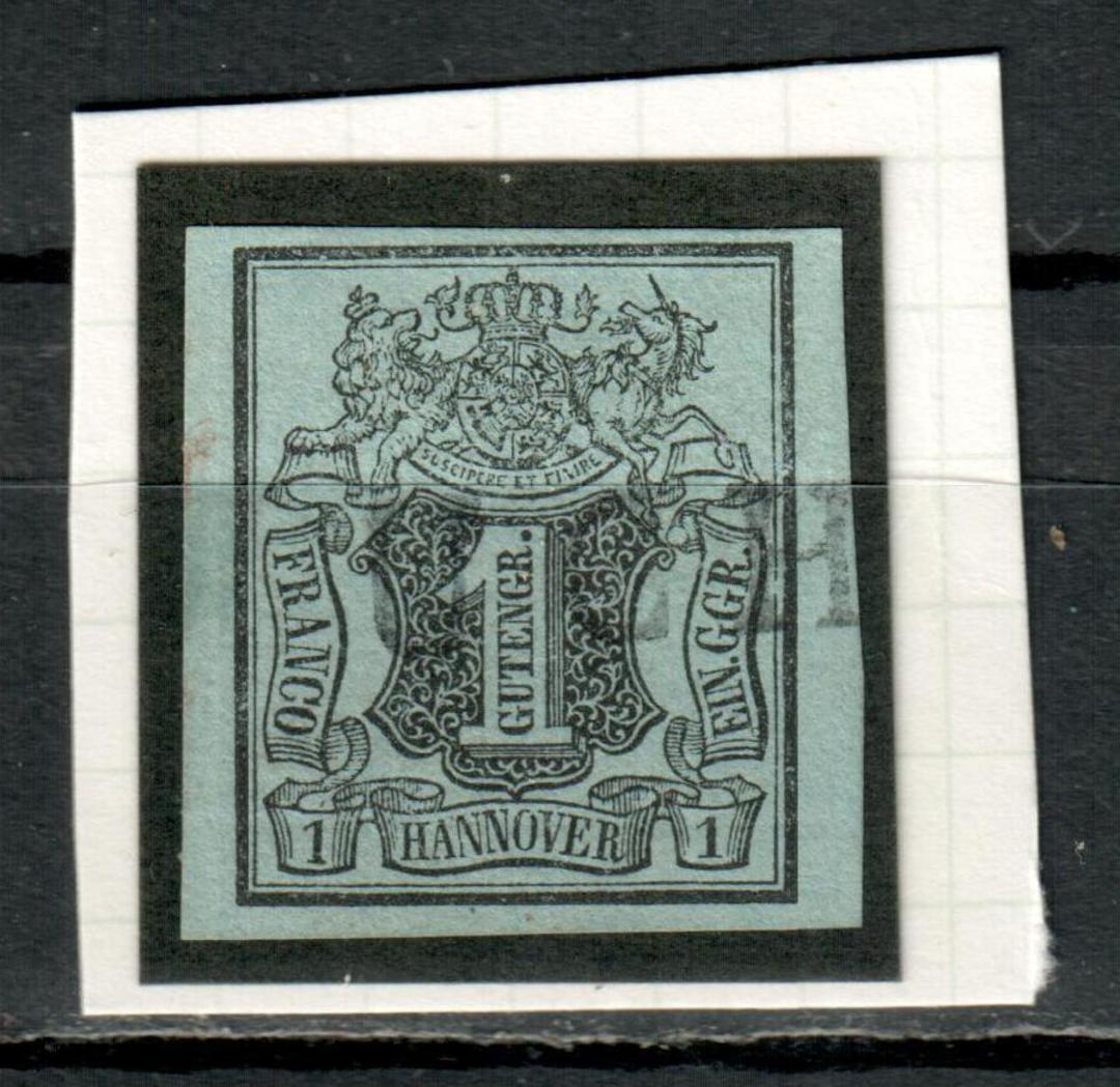 HANOVER 1850 Definitive 1ggr Black on Grey-Blue. From the collection of H Pies-Lintz. - 77461 - VFU image 0
