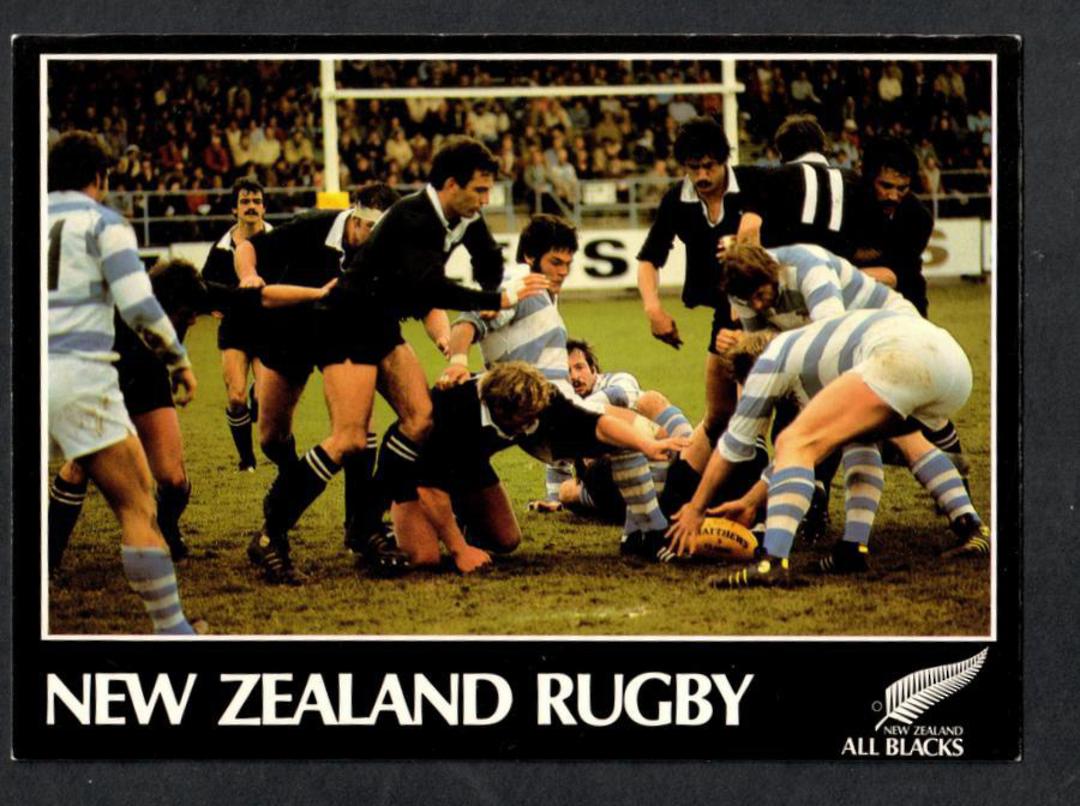 Modern Coloured Postcard of Rugby Test 1979 New Zealand v Argentina. - 444385 - Postcard image 0