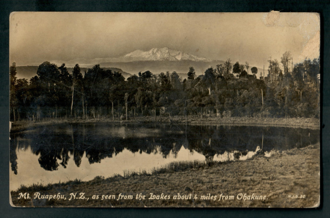 Real Photograph of Mt  Ruapehu from the Lakes about 4 miles from Ohakune. - 46830 - Postcard image 0