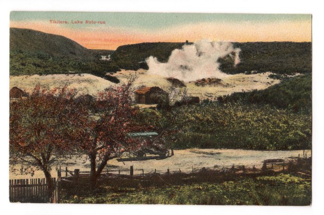 Coloured postcard of Tikitere Lake Rotorua. - 45989 - Postcard image 0