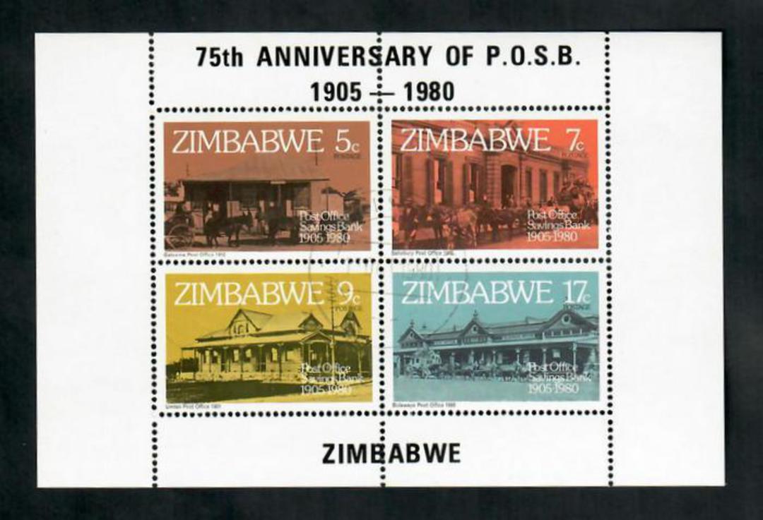 ZIMBABWE 1980 75th Anniversary of the Post Office Savings Bank. Miniature sheet. - 50852 - UHM image 0