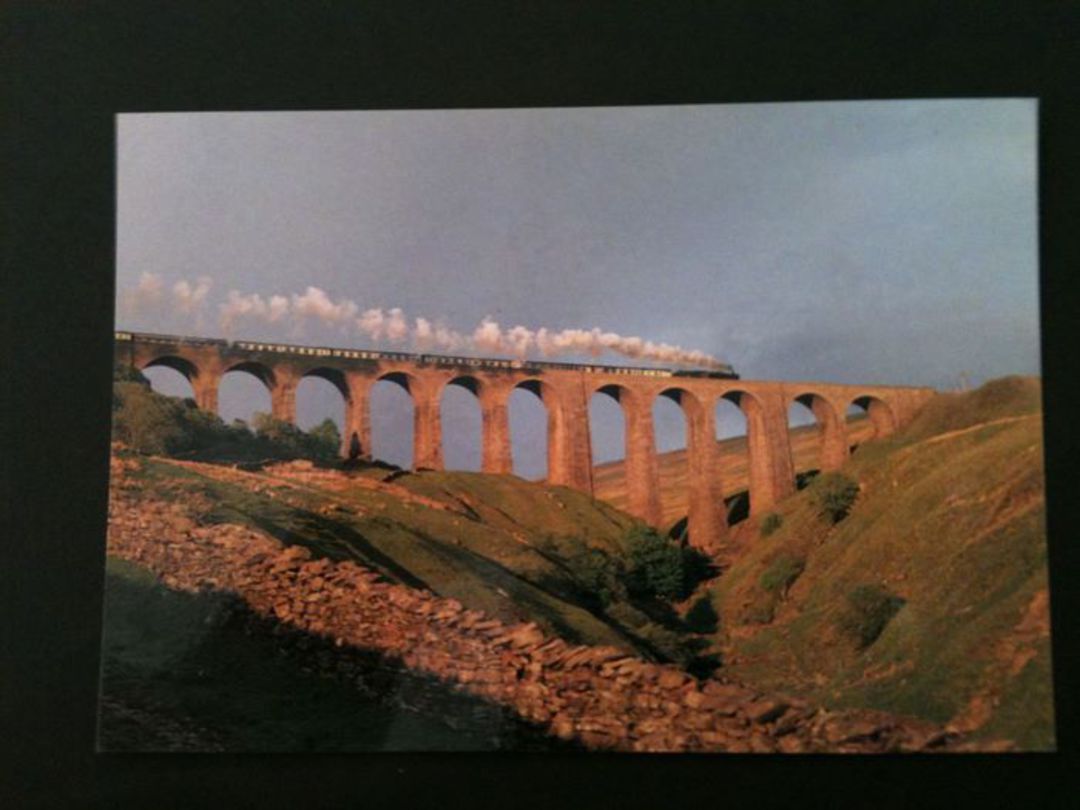 Modern Coloured Postcard of Class 8F #48151 crossing Arten Gill Viaduct. - 440061 - Postcard image 0
