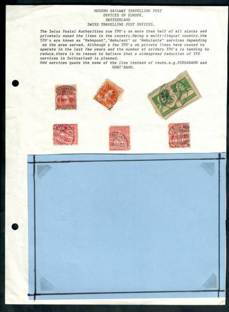 SWITZERLAND Postmarks Travelling Post Offices. 6 items. - 50018 - image 0