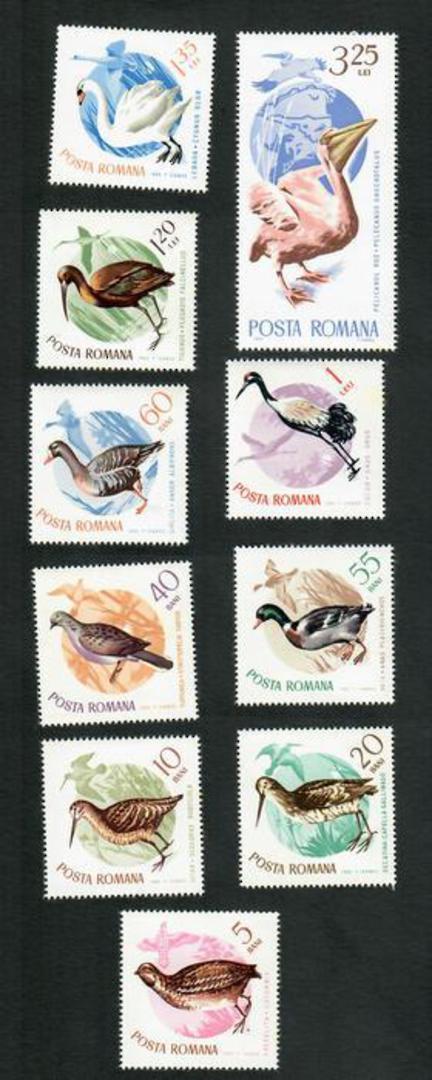 RUMANIA 1965 Migratory Birds. Set of 10. - 81479 - UHM image 0