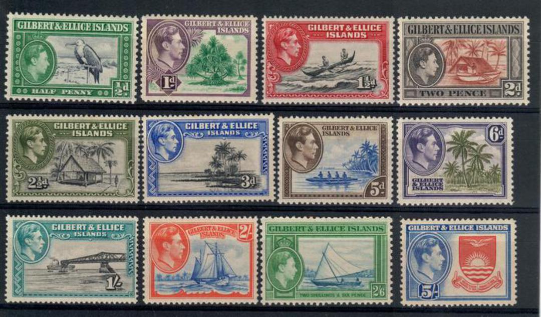 GILBERT & ELLICE ISLANDS 1939 Geo 6th Definitives. Set of 12. - 20323 - UHM image 0