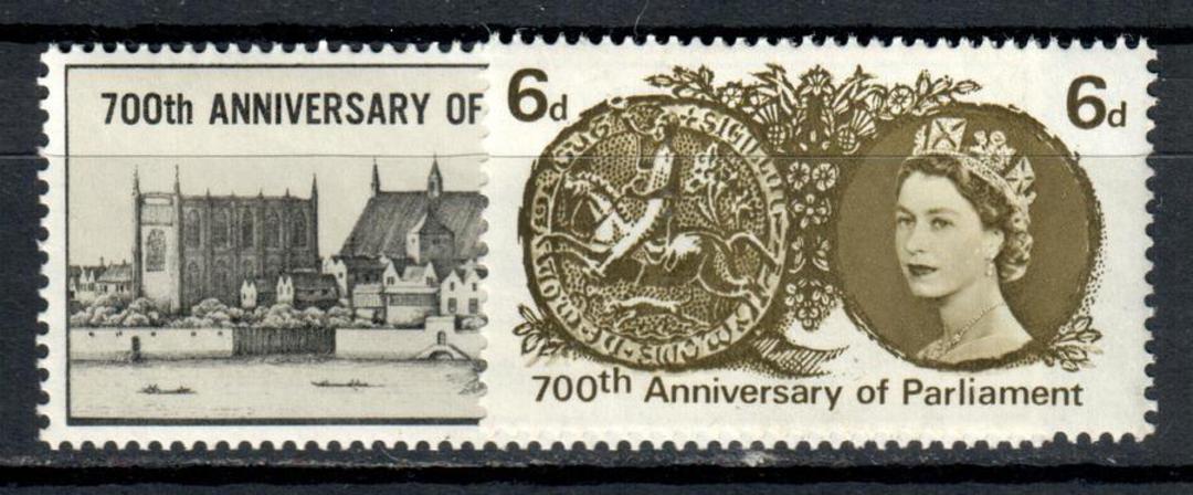 GREAT BRITAIN 1965 700th Anniversary of the Parliament of Simon de Mountfort. Set of 2. - 92905 - UHM image 0
