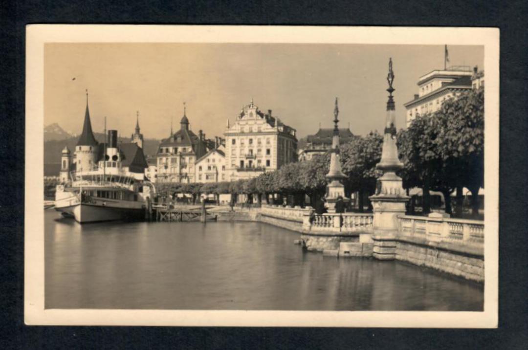 SWITZERLAND Postcard of the quay at Luzerne. Nice view of Steamer. - 40305 - Postcard image 0