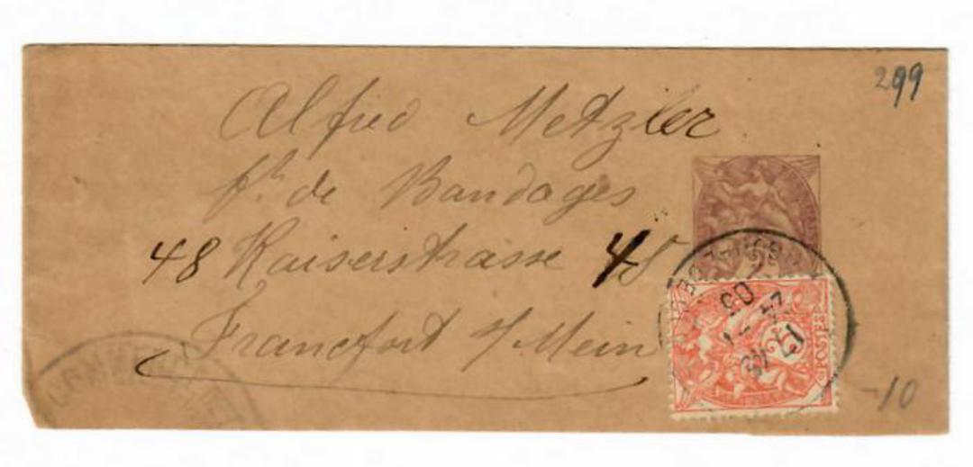 FRANCE 1905 Newspaper Wrapper 2c Postal rate witj 3c added. - 30461 - PostalHist image 0