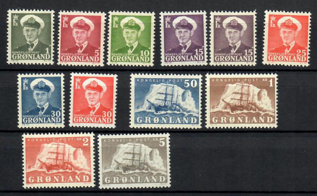 GREENLAND 1950 Definitives. Set of 12 including both 15o. - 28204 - UHM image 0