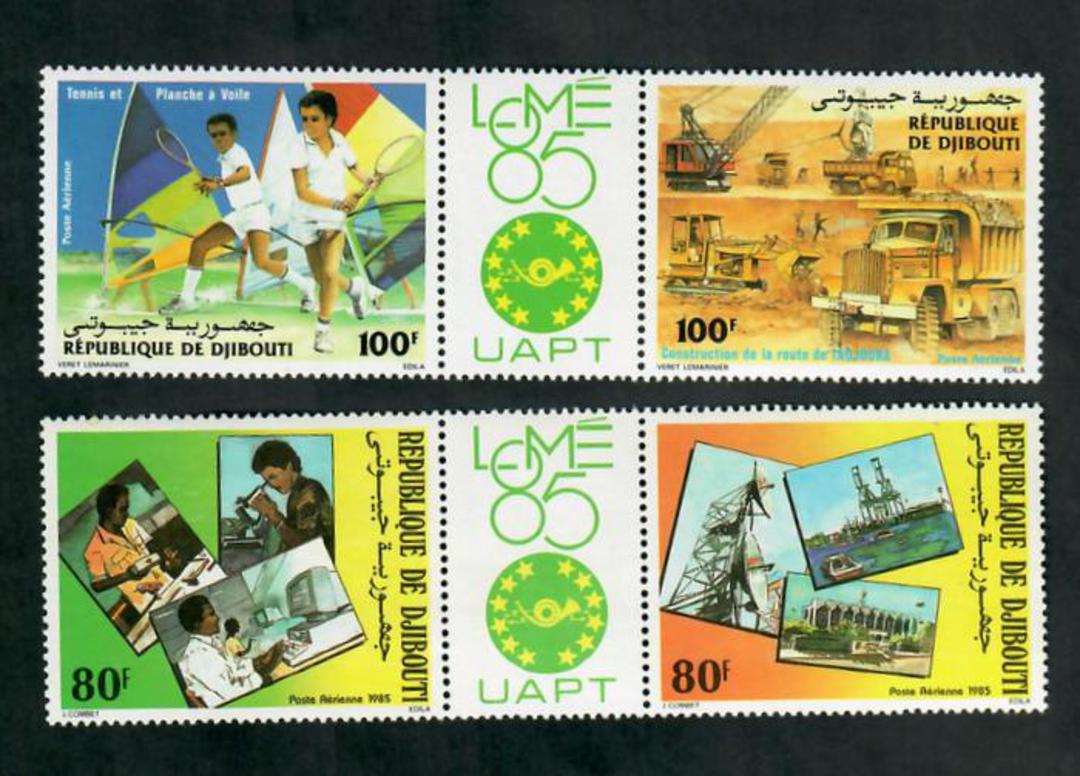 DJIBOUTI 1985 Lome '85. Set of 4 in joined pairs. - 51199 - UHM image 0
