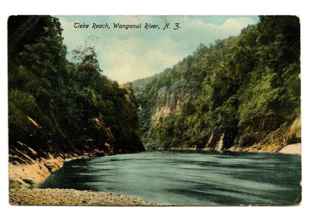 Coloured postcard of Tieke Reach Wanganui River. - 47160 - Postcard image 0