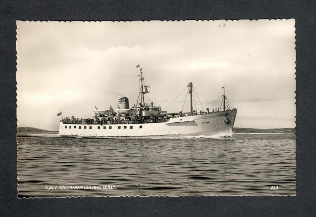 Real Photograph of RMV Scillonian leving Scilly. - 40415 - Postcard image 0