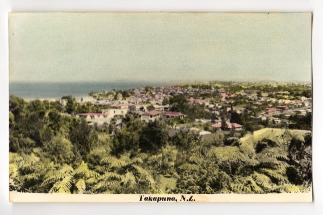 Tinted Postcards by N S Seaward of Takapuna. Two cards which join together to make a view. (The join is not perfect). - 45071 - image 0