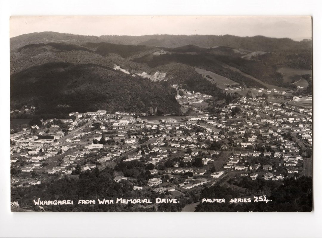 Real Photograph by T G Palmer & Son of Whangarei from War Memorial Drive. Joins to #256. - 44836 - Postcard image 0