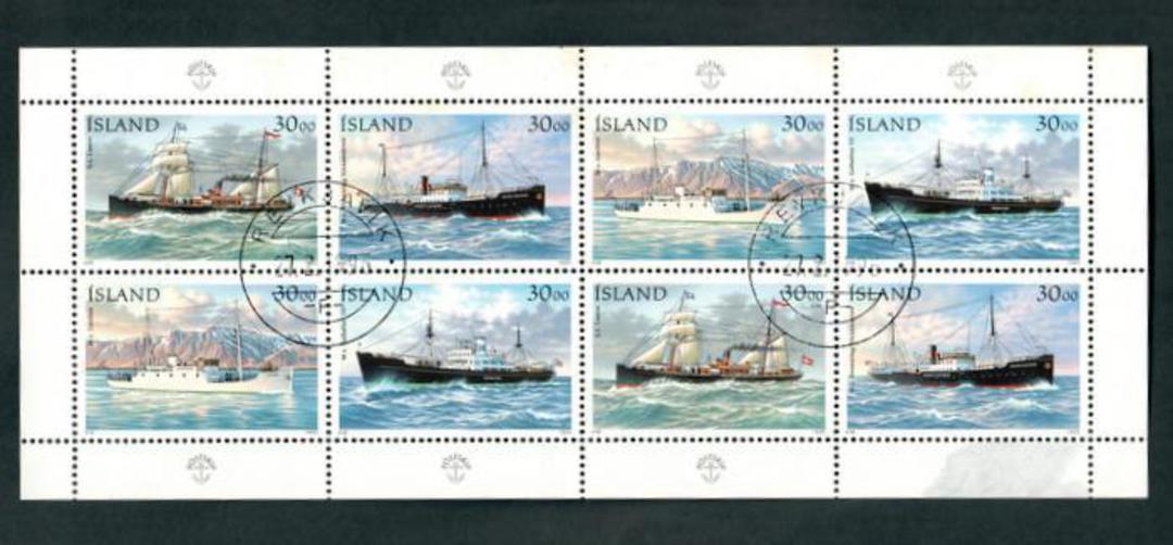ICELAND 1995 Mail Ships. Sheetlet of 8. - 52479 - VFU image 0