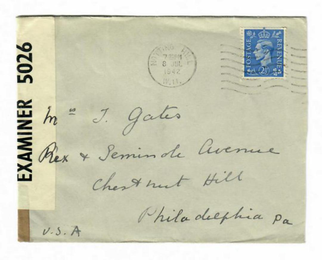 GREAT BRITAIN 1942 War Cover to the USA. Censored by Examiner 5026. - 30284 - War image 0