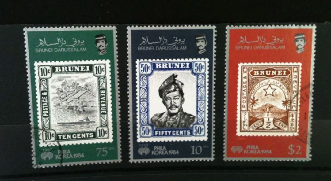 BRUNEI 1984 Philakorea International Stamp Exhibition. Set of 3. - 72973 - FU image 0