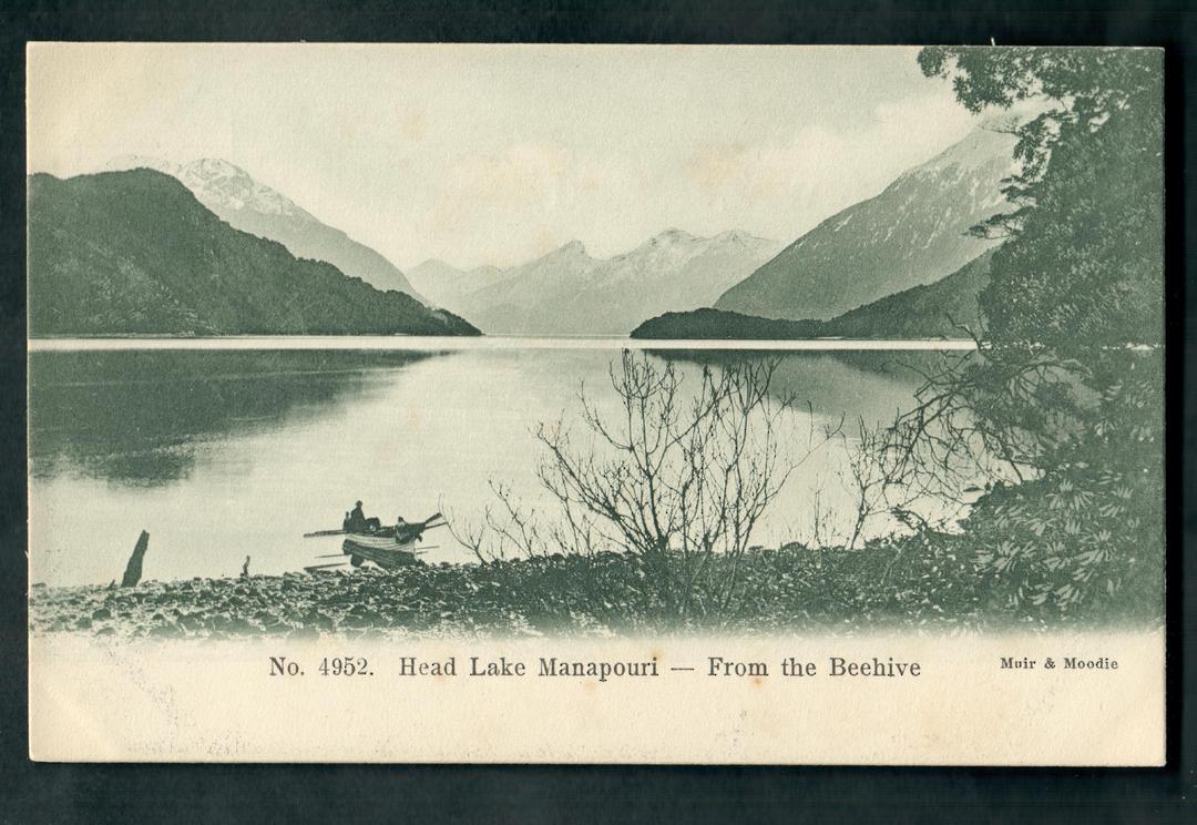 Early Undivided Postcard by Muir & Moodie of Head of Lake Manapouri from the Beehive. - 49047 - Postcard image 0