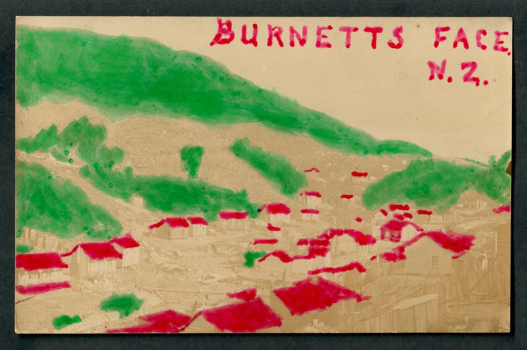 Real Photograph of Burnetts Face New Zealand. Appalling photo. Appalling tinting. But the only Burnetts Face card you are likely image 0