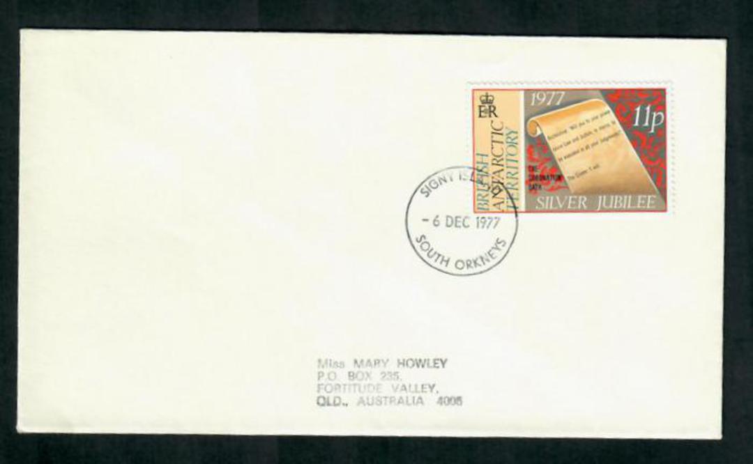 BRITISH ANTARCTIC TERRITORY 1977 Silver Jubilee 11p on first day cover. - 31632 - FDC image 0