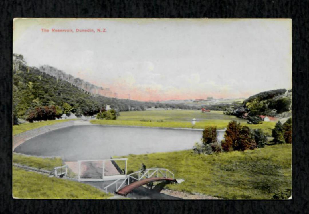 Coloured postcard of The Reservoir Dunedin. 1910. - 49106 - Postcard image 0