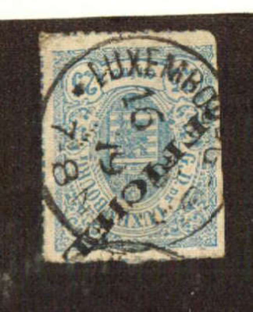 LUXEMBOURG 1875 Official 25c Blue. Cut down the left and dull corner. - 71150 - UHM image 0
