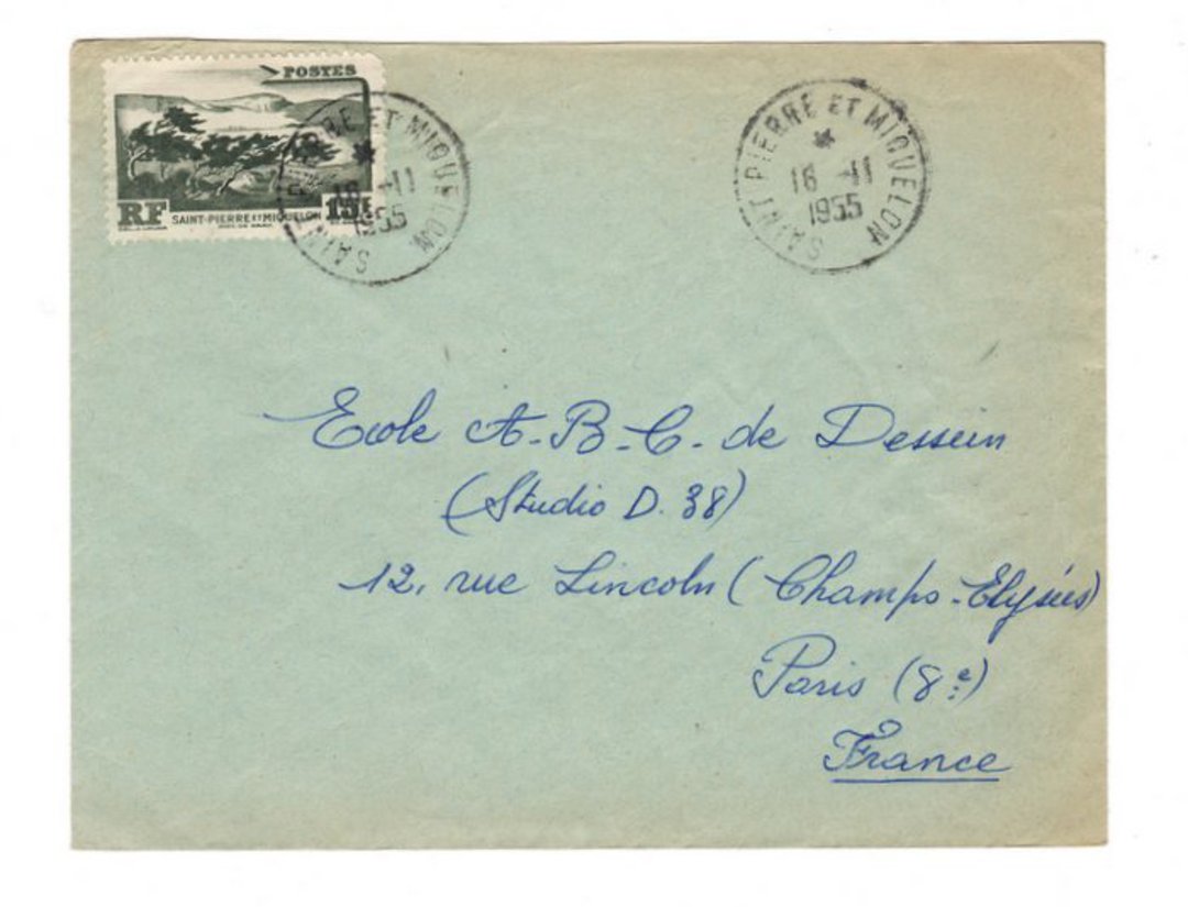 ST PIERRE et MIQUELON 1955 Letter to Paris. - 38255 - PostalHist image 0