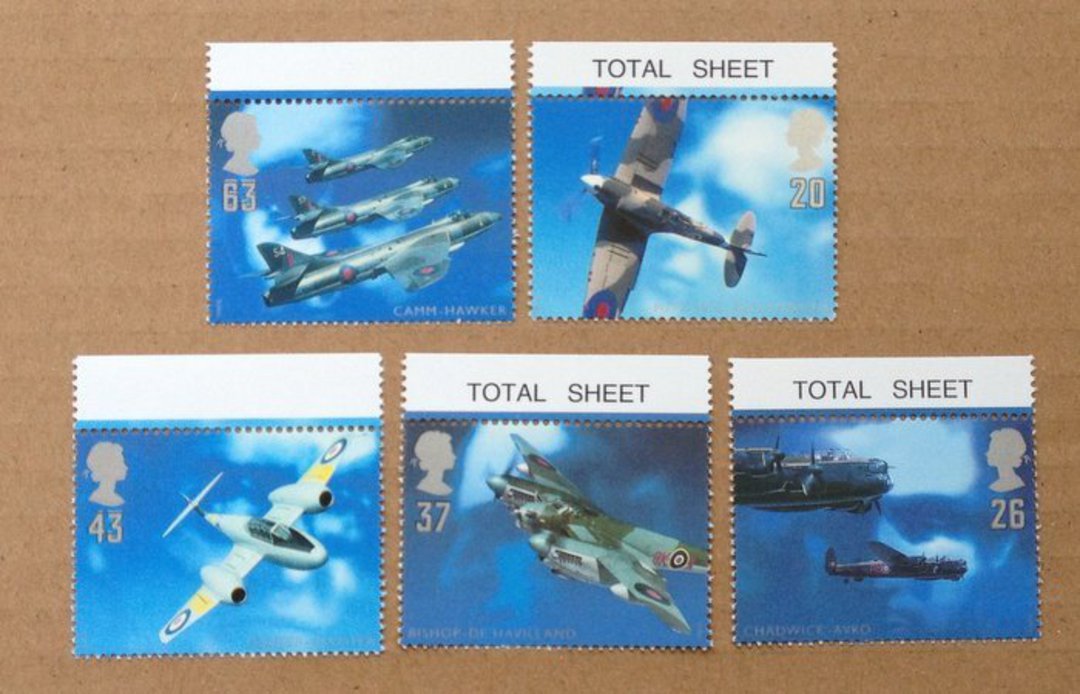 GREAT BRITAIN 1997 British Aircraft Designers. Set of 5. - 81351 - UHM image 0