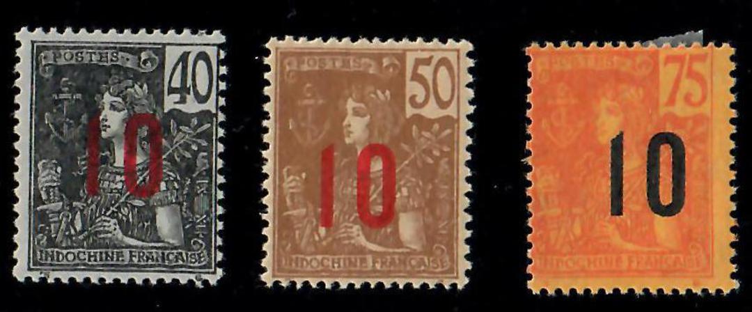 INDO-CHINA 1912 Definitive Surcharges. Set of 6. - 25303 - Mint image 1