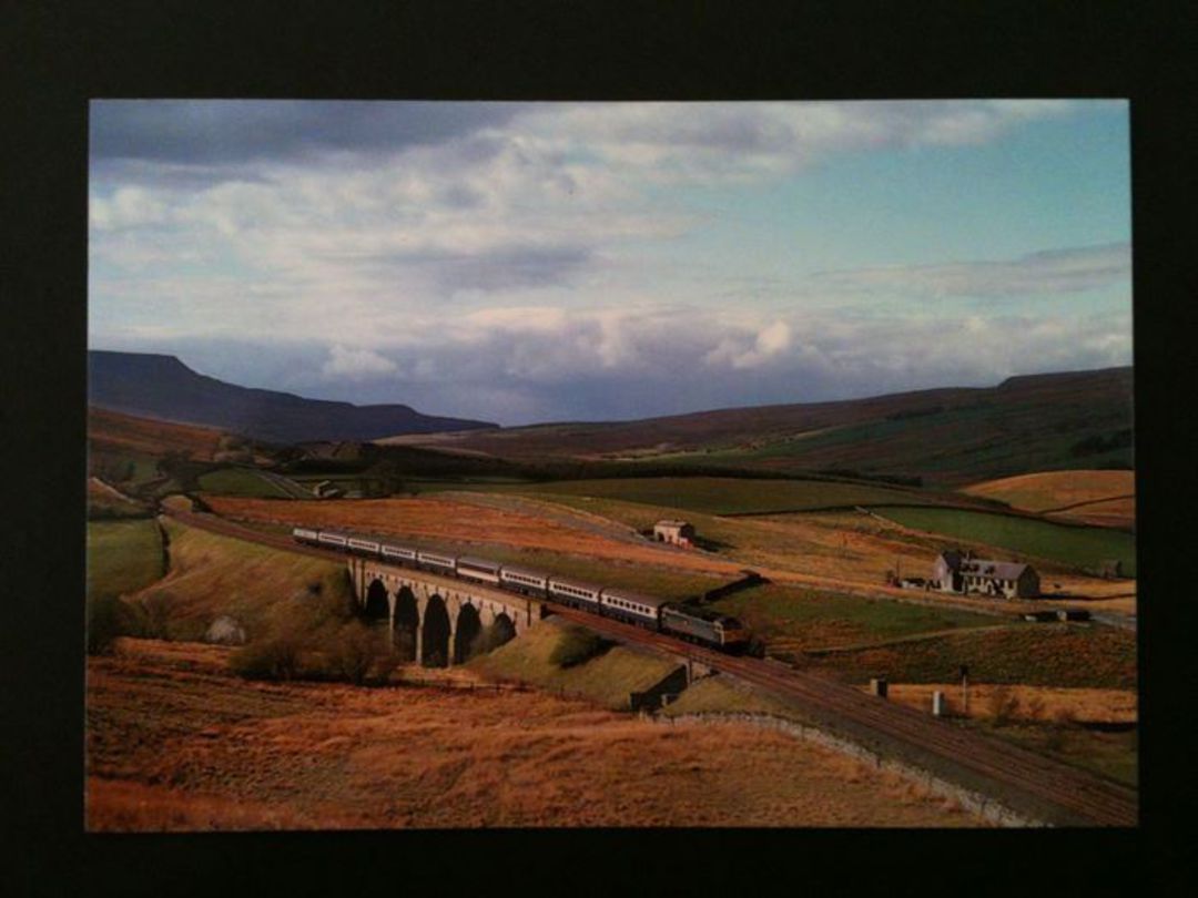 Modern Coloured Postcard of West Coast Express crossing Lunds Viaduct. - 440059 - Postcard image 0