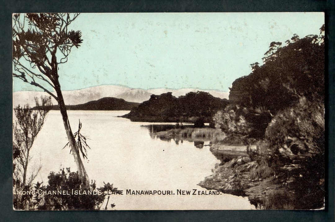 Early Undivided Postcard of the Channel Islands Lake Manawapouri. Tinted Sky. - 49316 - Postcard image 0