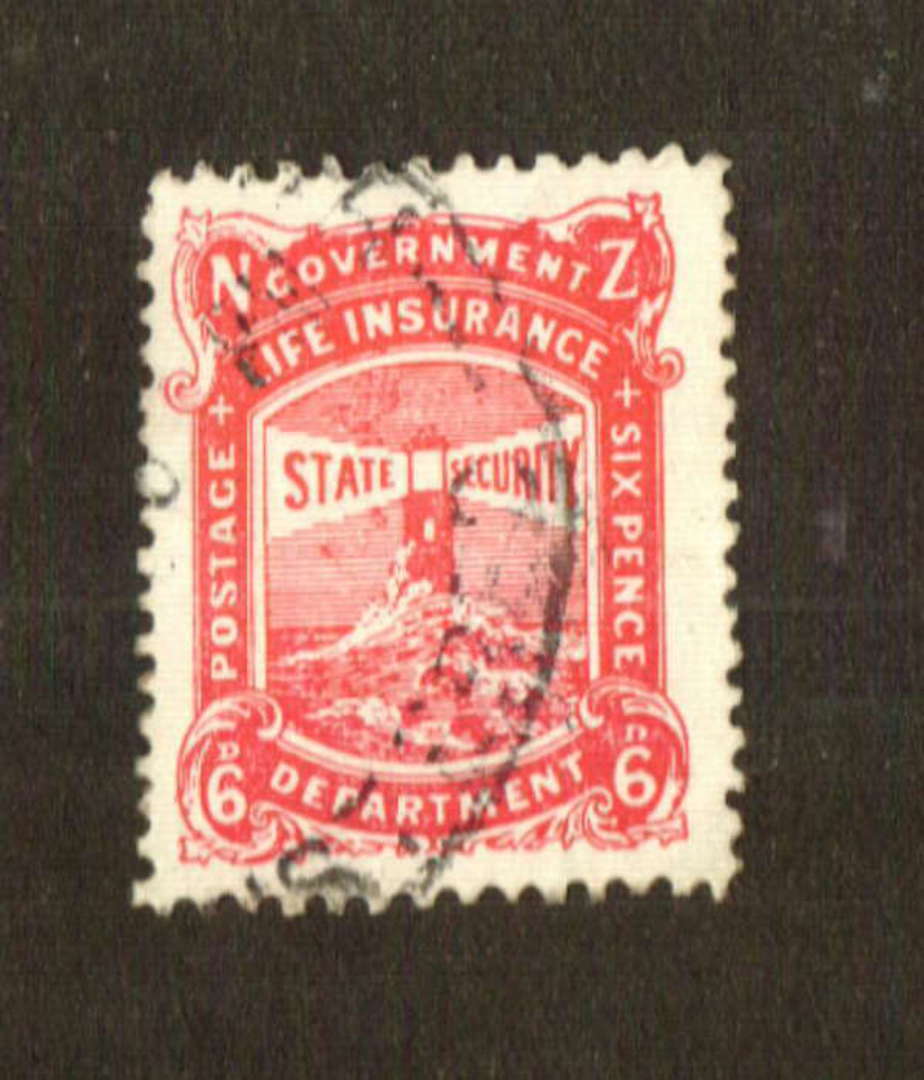 NEW ZEALAND 1913 Life Insurance 6d Pink. Single Watermark. Wiggins Teape paper. Perf 14x15. - 74740 - FU image 0