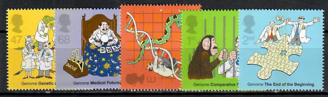 GREAT BRITAIN 2003 50th Anniversary of the Discovery of DNA. Set of 5. - 74595 - UHM image 0