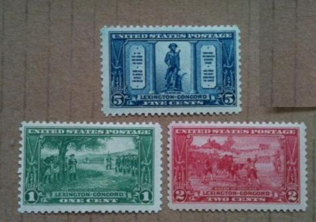 USA 1925 150th Anniversary of the Battle of Lexington and Concord. Set of 3. - 933 - UHM image 0