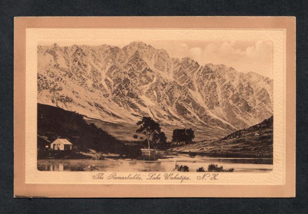 Sepia print by Fergusson of the Remarkables. - 49415 - Postcard image 0