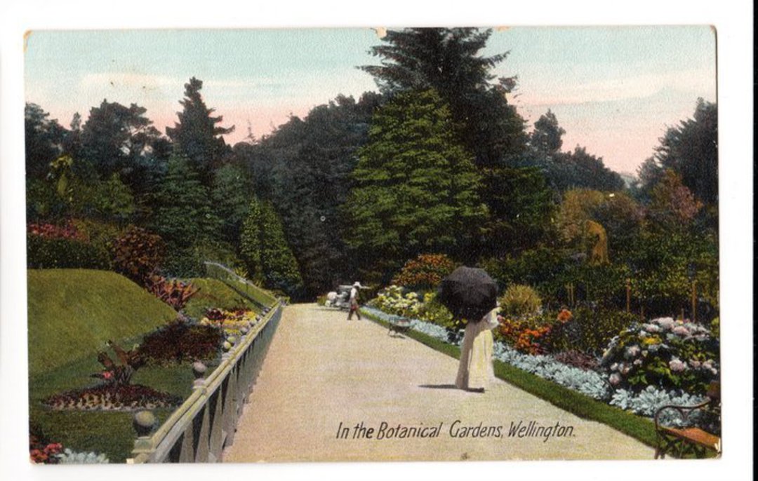 Coloured postcard of Botannical Gardens Wellington. - 47363 - Postcard image 0