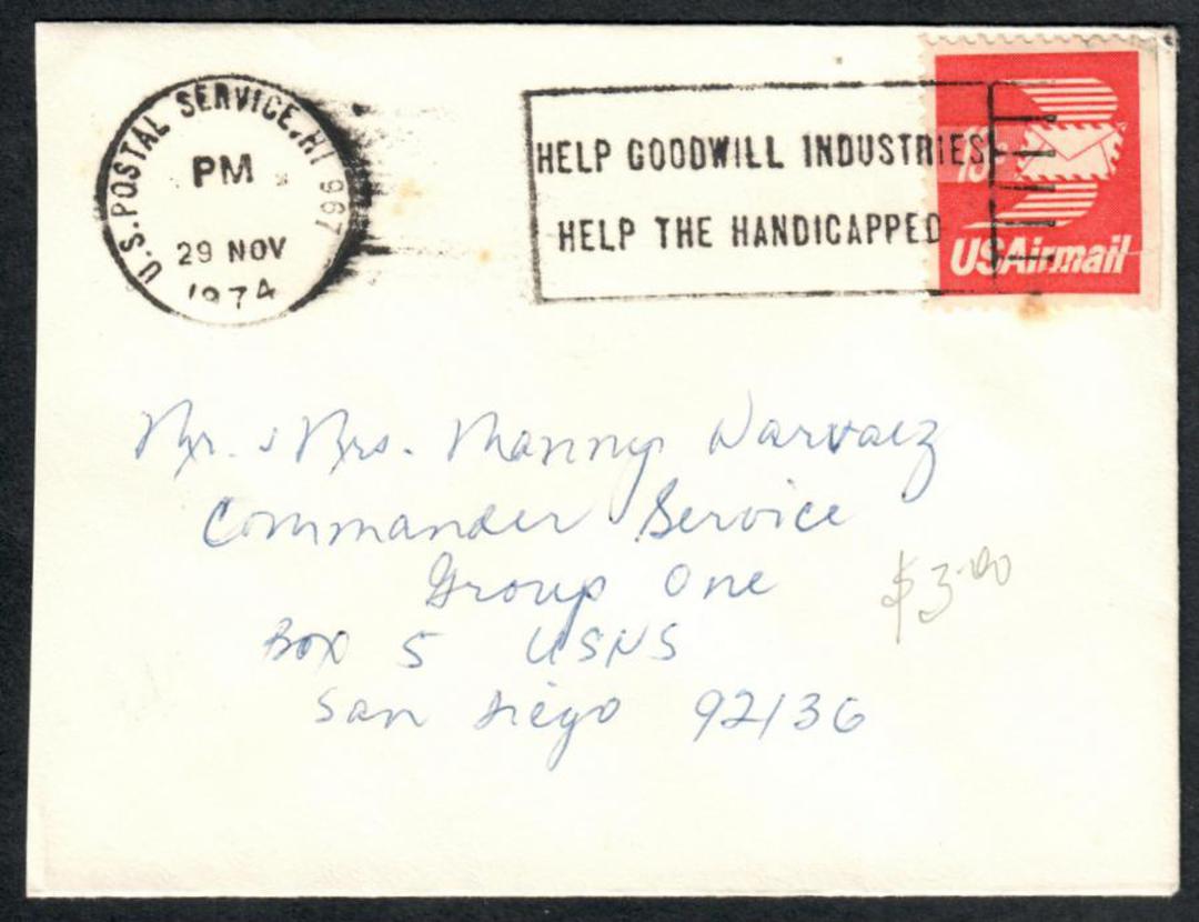 USA 1974 Letter to Navy Commander San Diego. - 38891 - PostalHist image 0