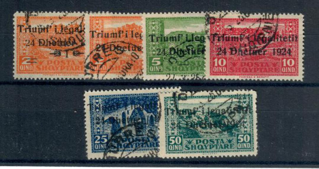 ALBANIA 1925 Return of the Government to Tirana in 1924. Set of 6. - 21418 - VFU image 0