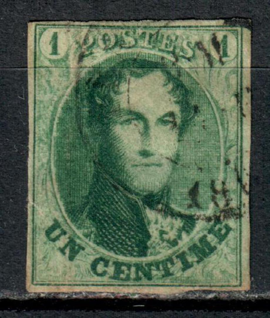 BELGIUM 1861 Definitive 1c Green. No Watermark. 4margins. - 7336 - Used image 0