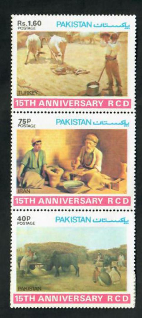 PAKISTAN 1979 Regional Co-operation for Development. Strip of 3. - 51082 - UHM image 0