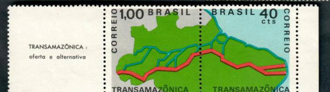 BRAZIL 1971 Trans Amazon Highway. Joined pair. - 56336 - UHM image 0