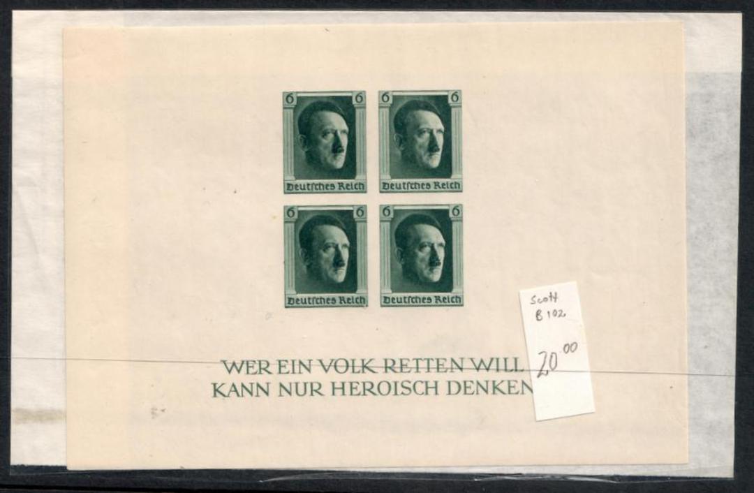 GERMANY 1937 Hitler's Culture Fund. Miniature sheet. - 19620 - LHM image 0