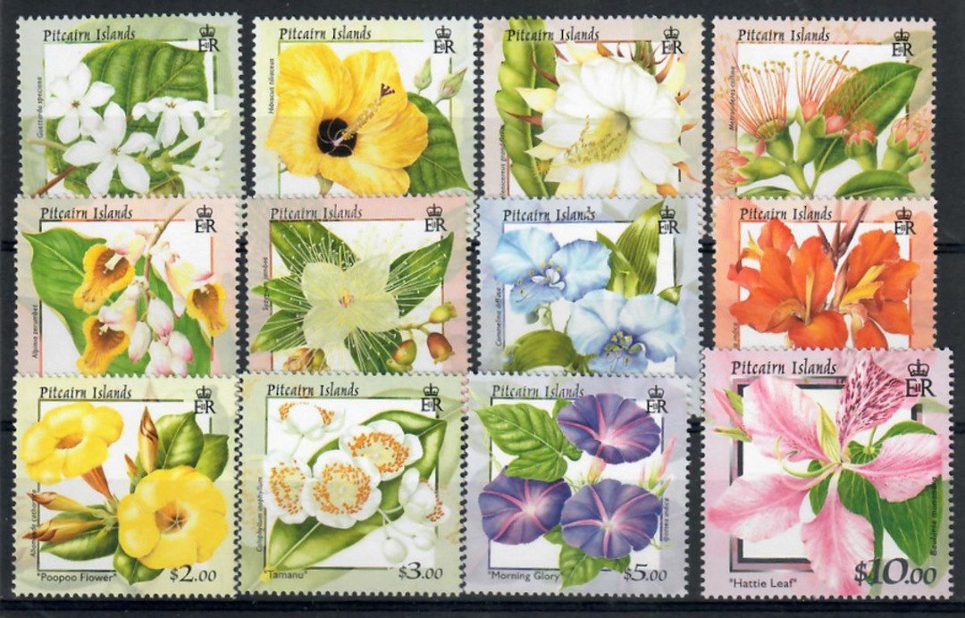 PITCAIRN ISLANDS 2000 Definitives Flowers. Set of 12. - 22041 - UHM image 0