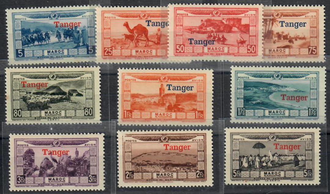FRENCH POST OFFICES IN TANGIER 1928 Air Flood Relief Fund. Set of 10. - 23708 - UHM image 0