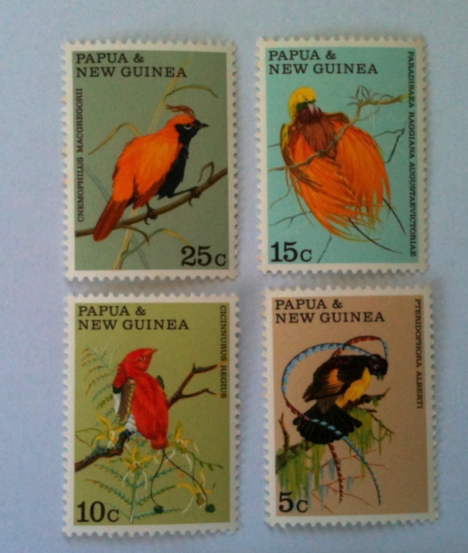 PAPUA NEW GUINEA 1970 Fauna Conservation. Birds of Paradise. Set of 4. - 81462 - UHM image 0